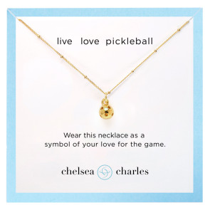 Pickleball Charm Necklace - Gold